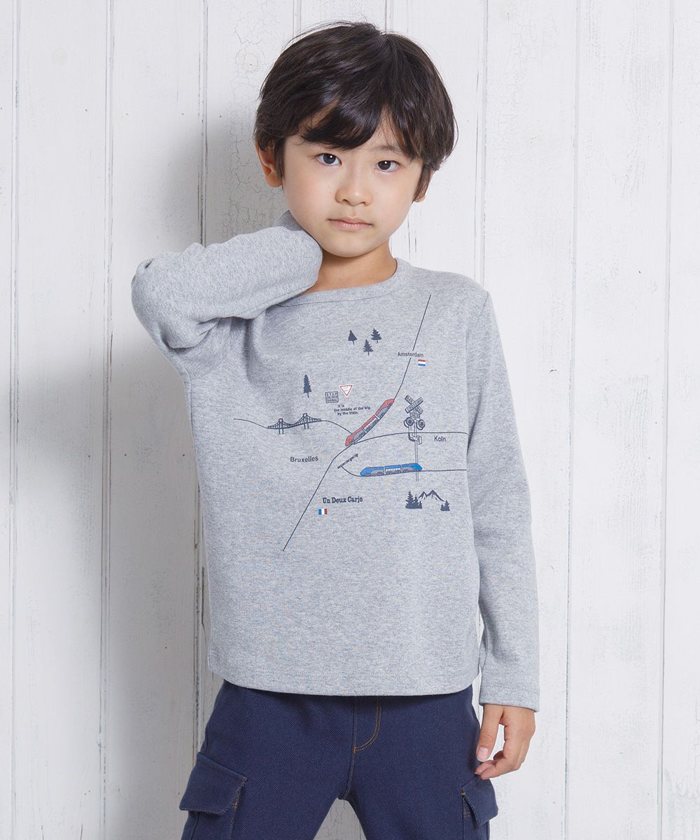 Children's clothing Boys Boys Series Train Print T -shirt Model Image 1