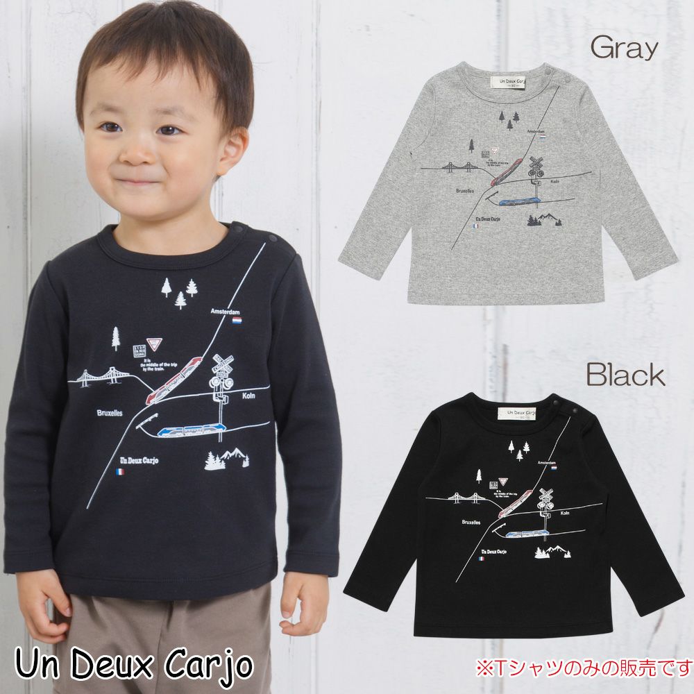 Baby Clothes Boy Baby Size Ride Series Train Print T -shirt