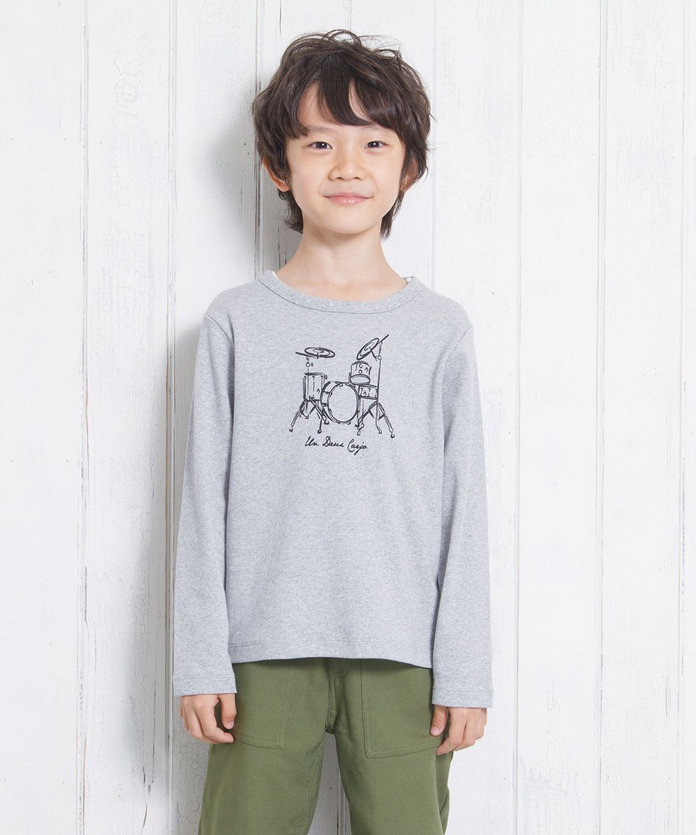 Children's clothing boy 100 % Cotton Series Series Drum Print T -shirt Hoshin Glay (92) Model image up