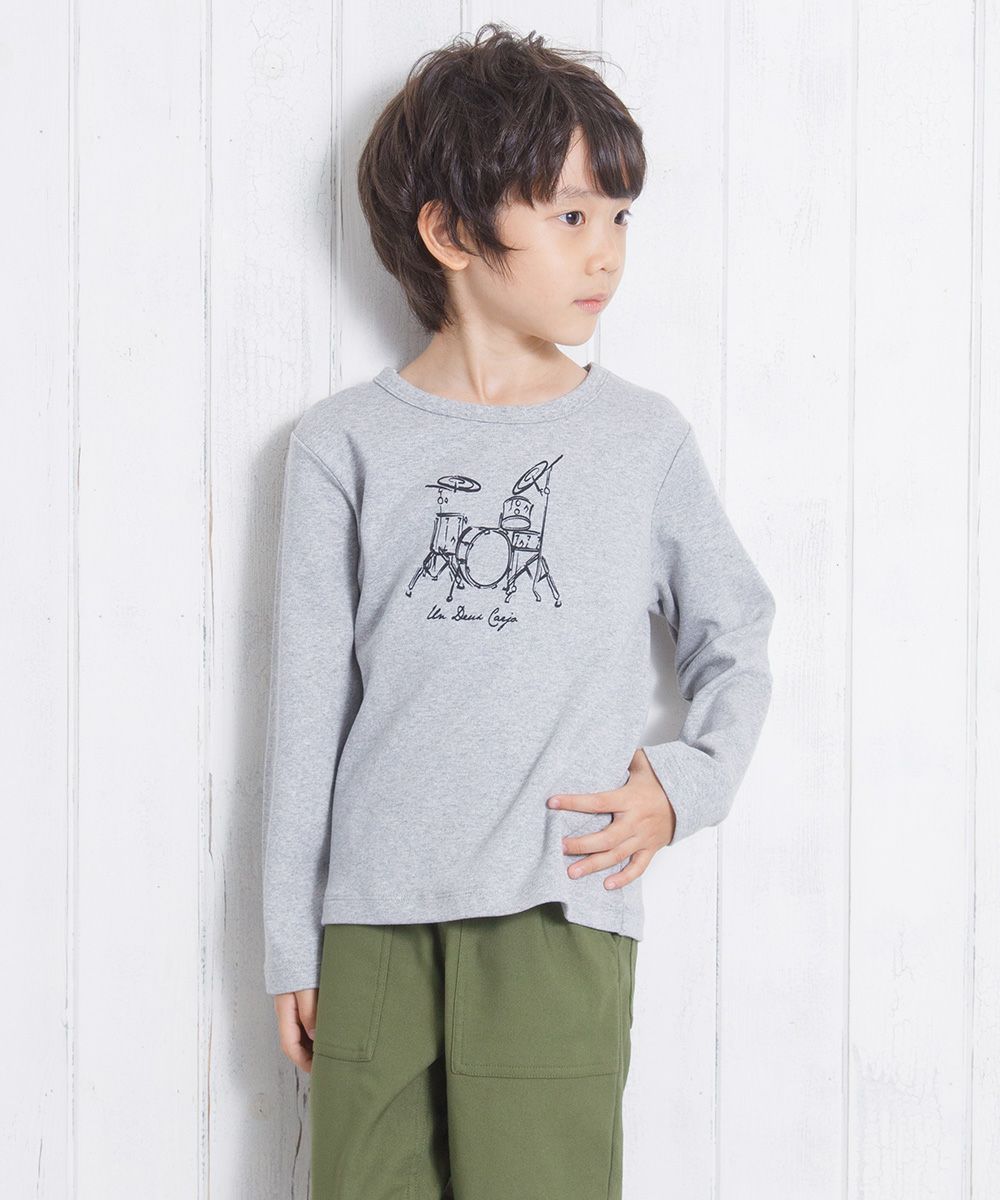 Children's clothing boy 100 % Cotton Series Series Drum Print T -shirt Hoshin Glay (92) Model Image 1
