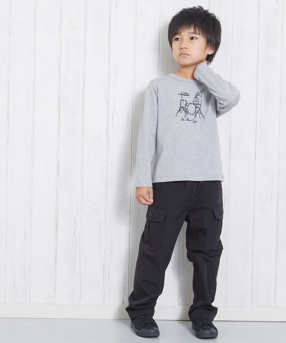 Children's clothing boy 100 % Cotton Series Series Drum Print T -shirt Model Image 4