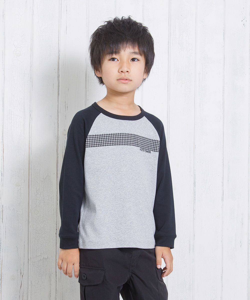Children's clothing boy 100 % cotton raglan sleeve T -shirt heather (92) Model image up