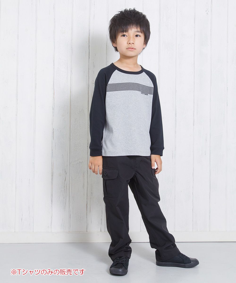 Children's clothing boy 100 % cotton laglan sleeve T -shirt heather (92) model image whole body