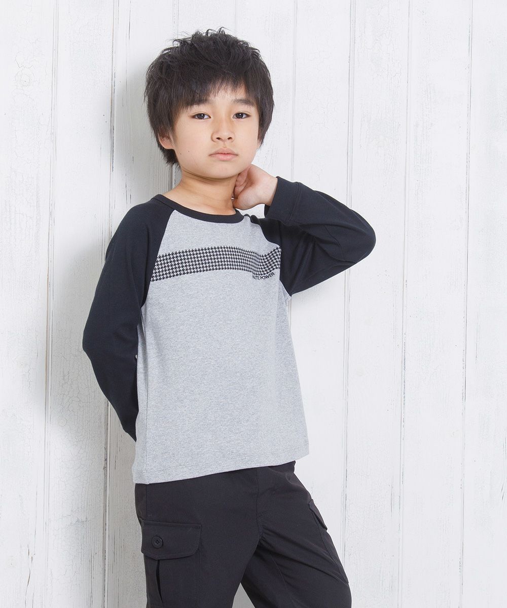 Children's clothing boy 100 % cotton raglan sleeve T -shirt heather glass (92) model image 1