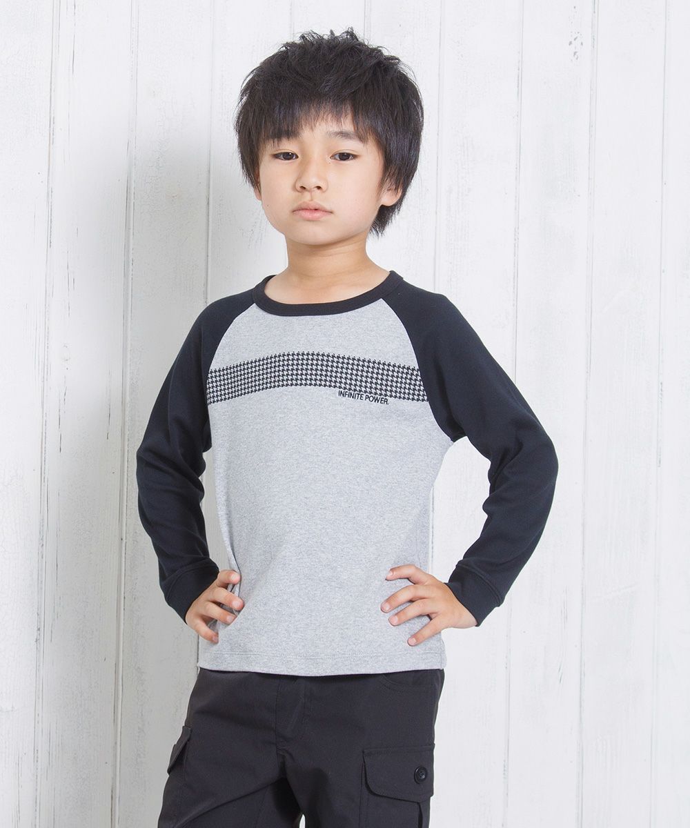 Children's clothing boy 100 % cotton raglan sleeve T -shirt heather glass (92) Model image 2