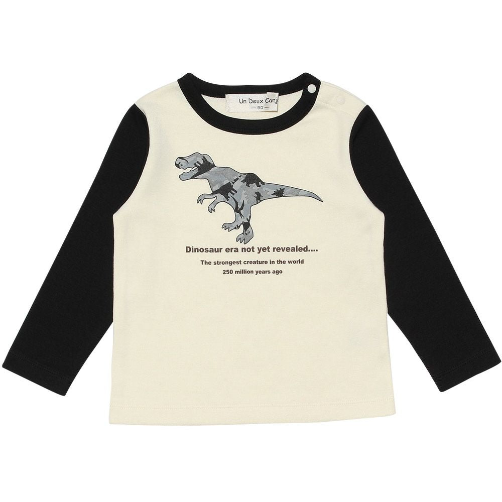 Baby size Dinosaur Series Print camouflage T -shirt Ivory front