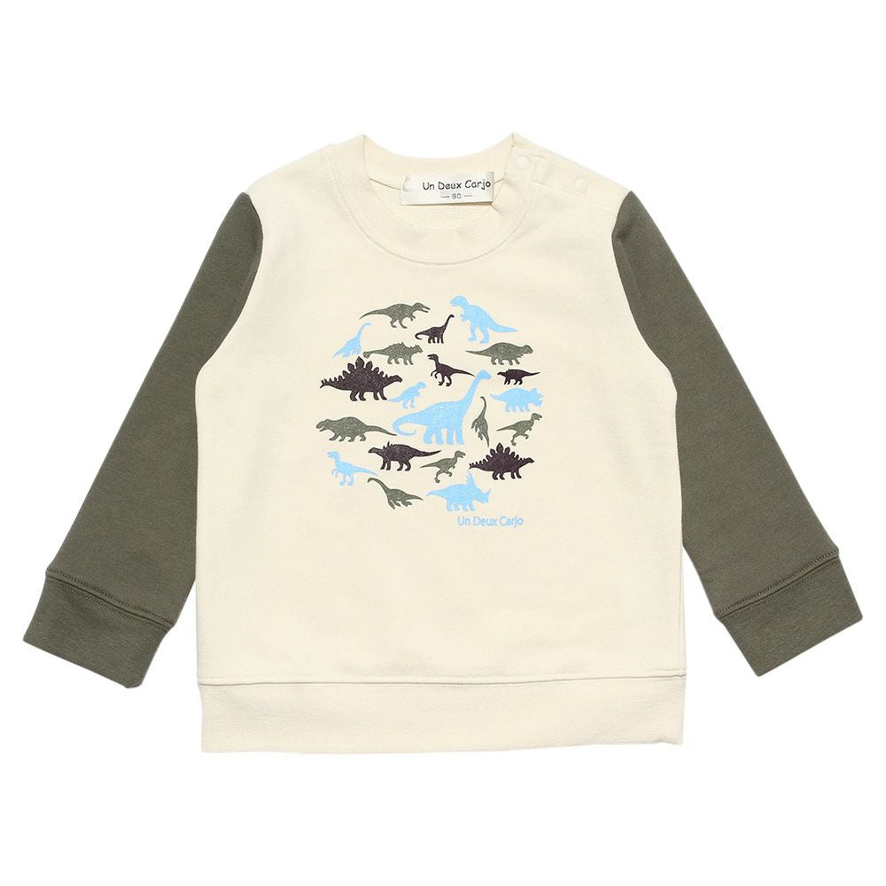 Baby size Dinosaur Animal Print Fleet Trainer Ivory front