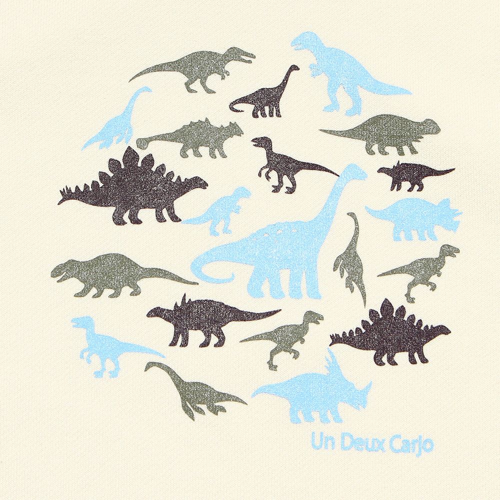 Baby size Dinosaur Animal Print Fleet Trainer Ivory Design point 1