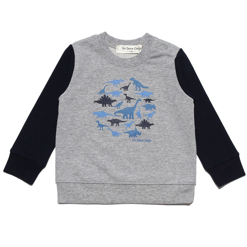 Baby size Dinosaur Animal Print Fleet Trainer Misty Gray front