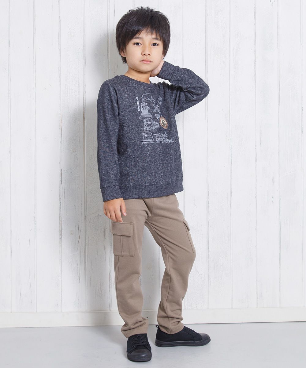 Children's clothing Boy Boys Print Train Series Uramous Brush Trainer Black (00) Model Image 2