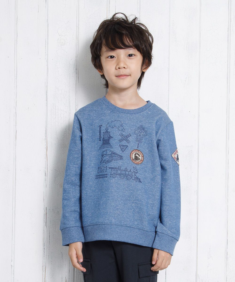 Children's clothing Boys Boys Print Train Series Uramous Brush Trainer Blue (61) Model image Up