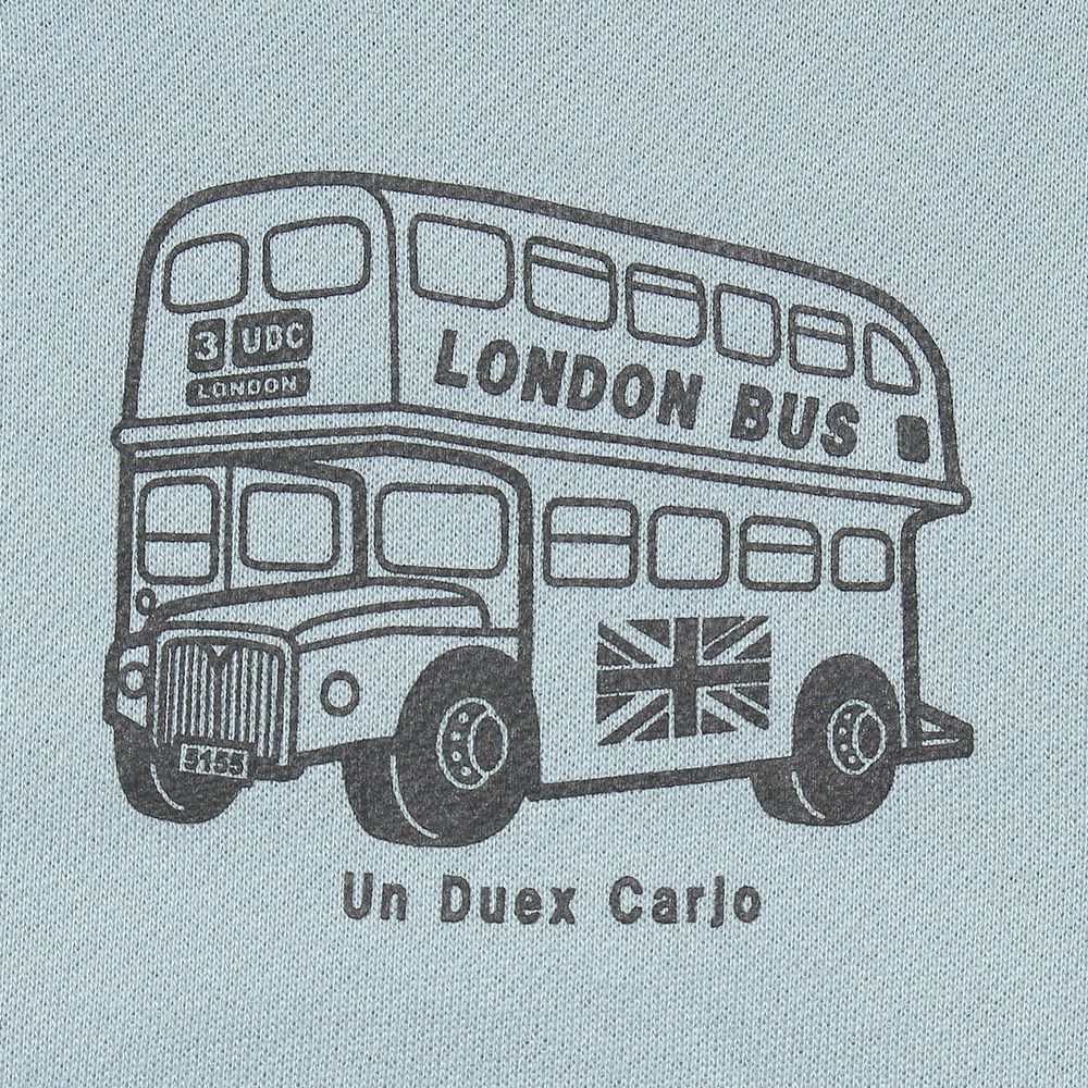 100 % cotton London bus printing vehicle fleece trainer Blue Design point 1