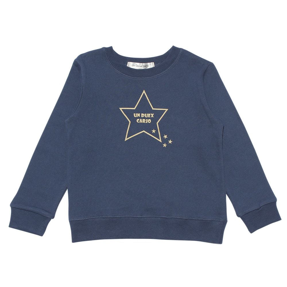 Baby Clothes Boy Boy 100 % Star Pattern Logo Print Uramon Trainer Navy (06) Front