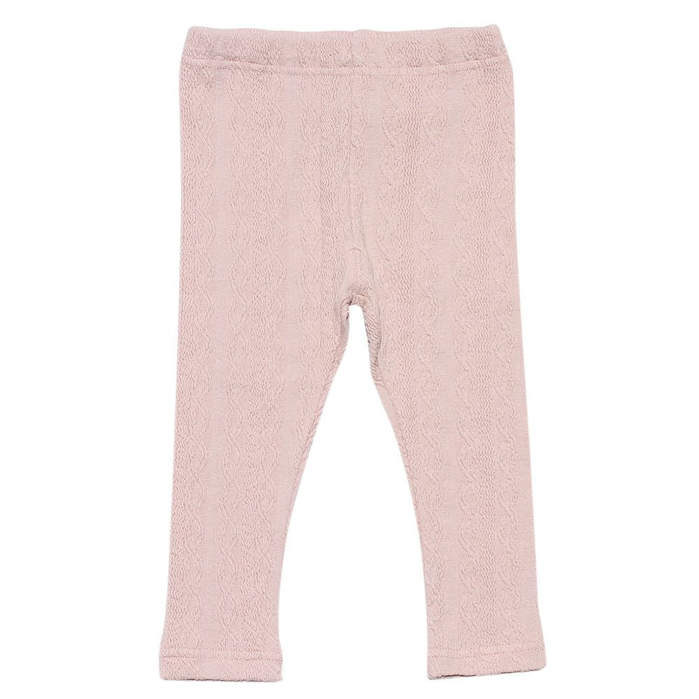 Baby Clothing Girl Baby Size Knit Full Length Leggings Pink (02) Front