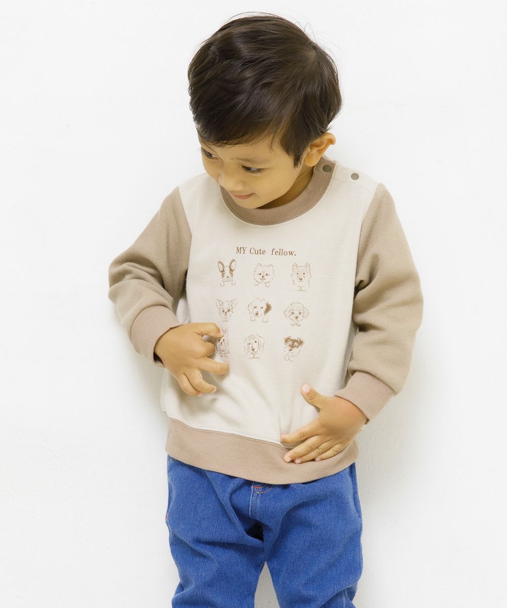 Baby Clothes Boy Bicolor Animal Print Trainer Beige (51) Model Image 3