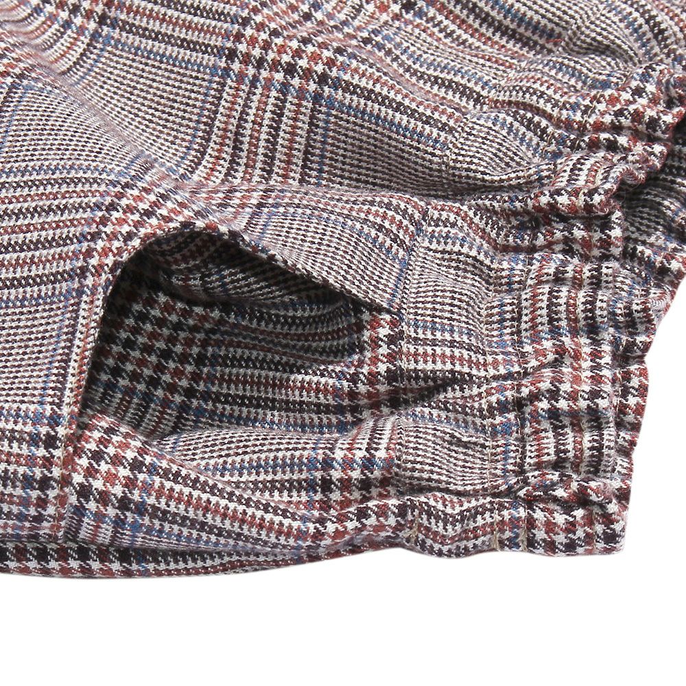 Retro check pattern culotto pants Beige Design point 1