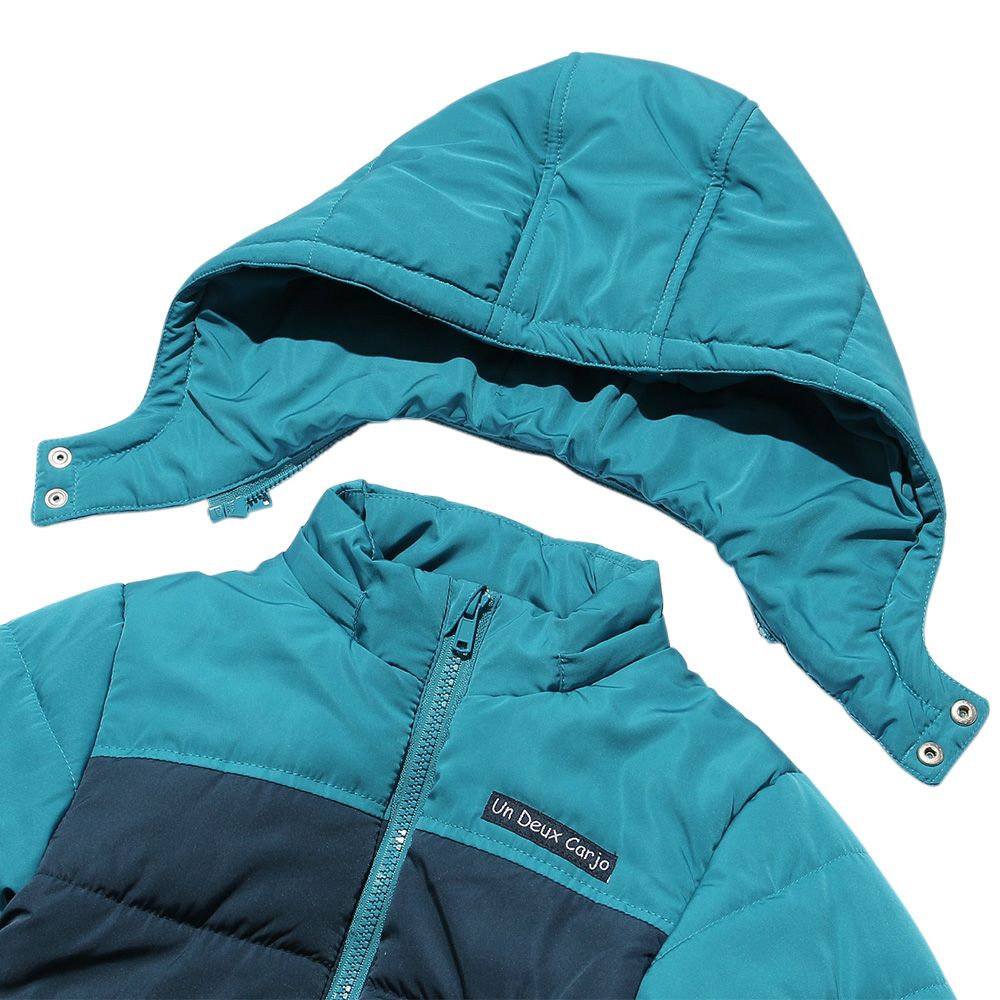 Children's clothing boy removal with hooded batting zip -up coat blue (61) Design point 1