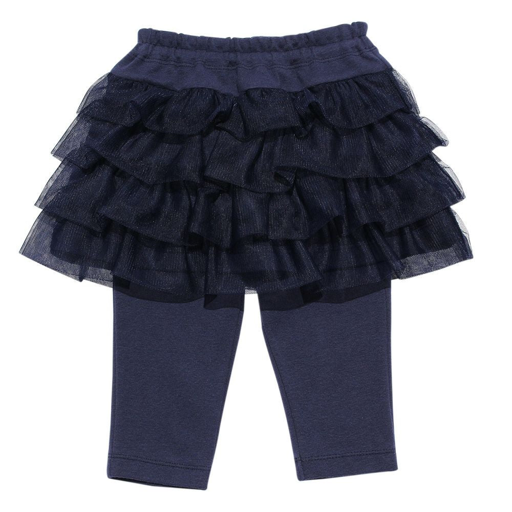 three-quarter length leggings with baby size tulle skirt Navy back