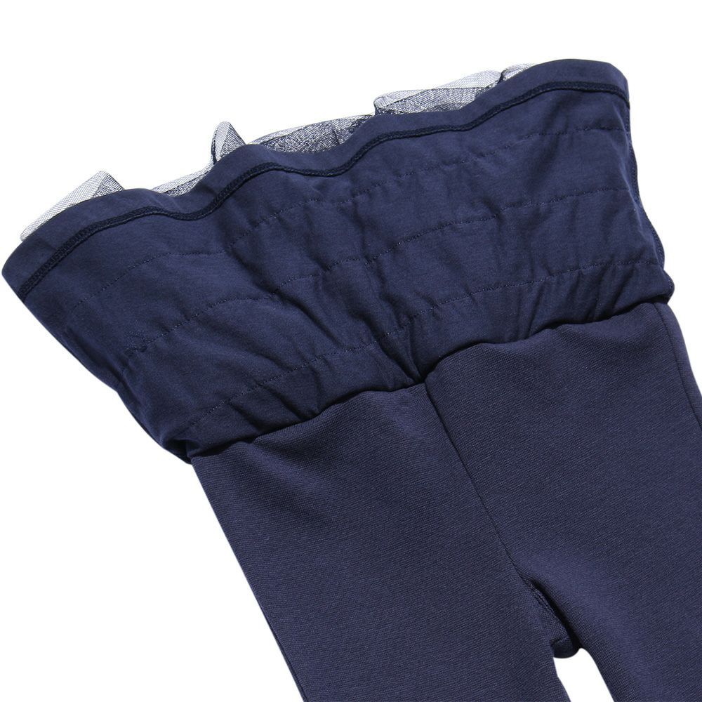 three-quarter length leggings with baby size tulle skirt Navy Design point 1