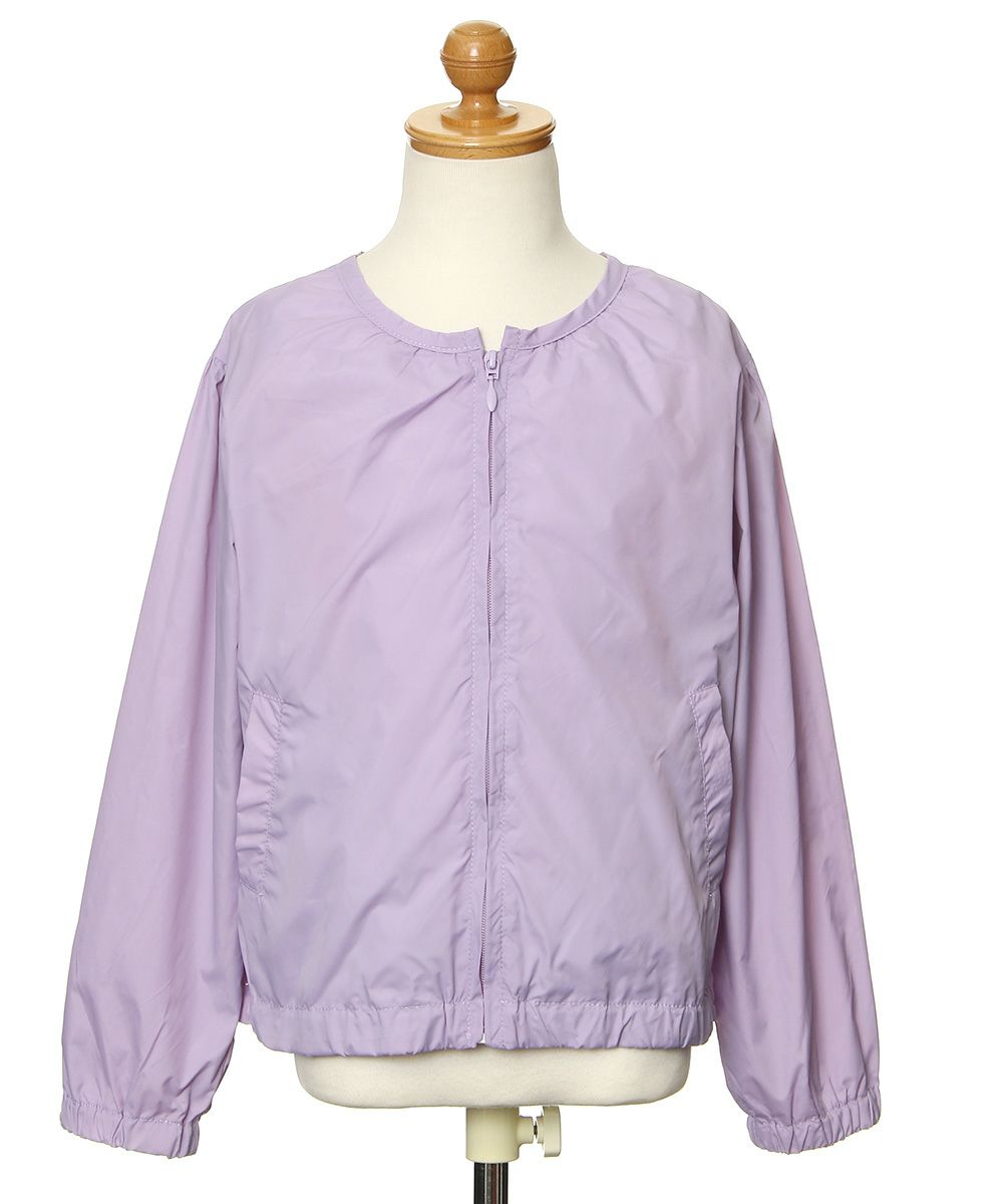 Children's clothing girl with frills No color zip -up nylon jacket purple (91) torso
