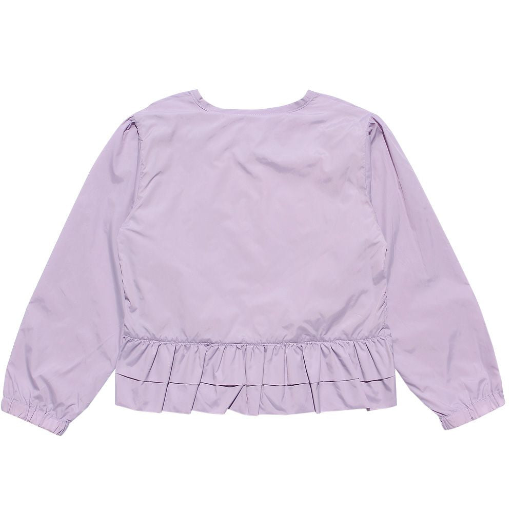 Children's clothing girl with frills No color zip -up nylon jacket purple (91) back