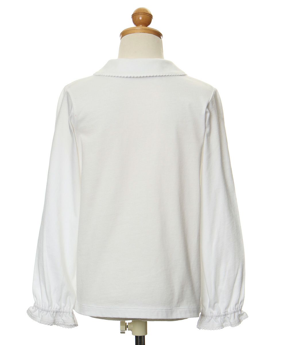 Children's clothing girl 100 % cotton frill blouse white (01) Torso
