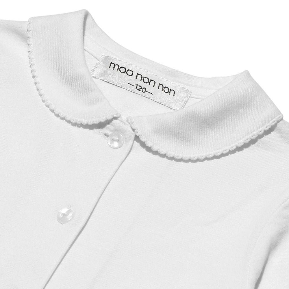 Children's clothing girl 100 % cotton frill blouse white (01) Design point 1