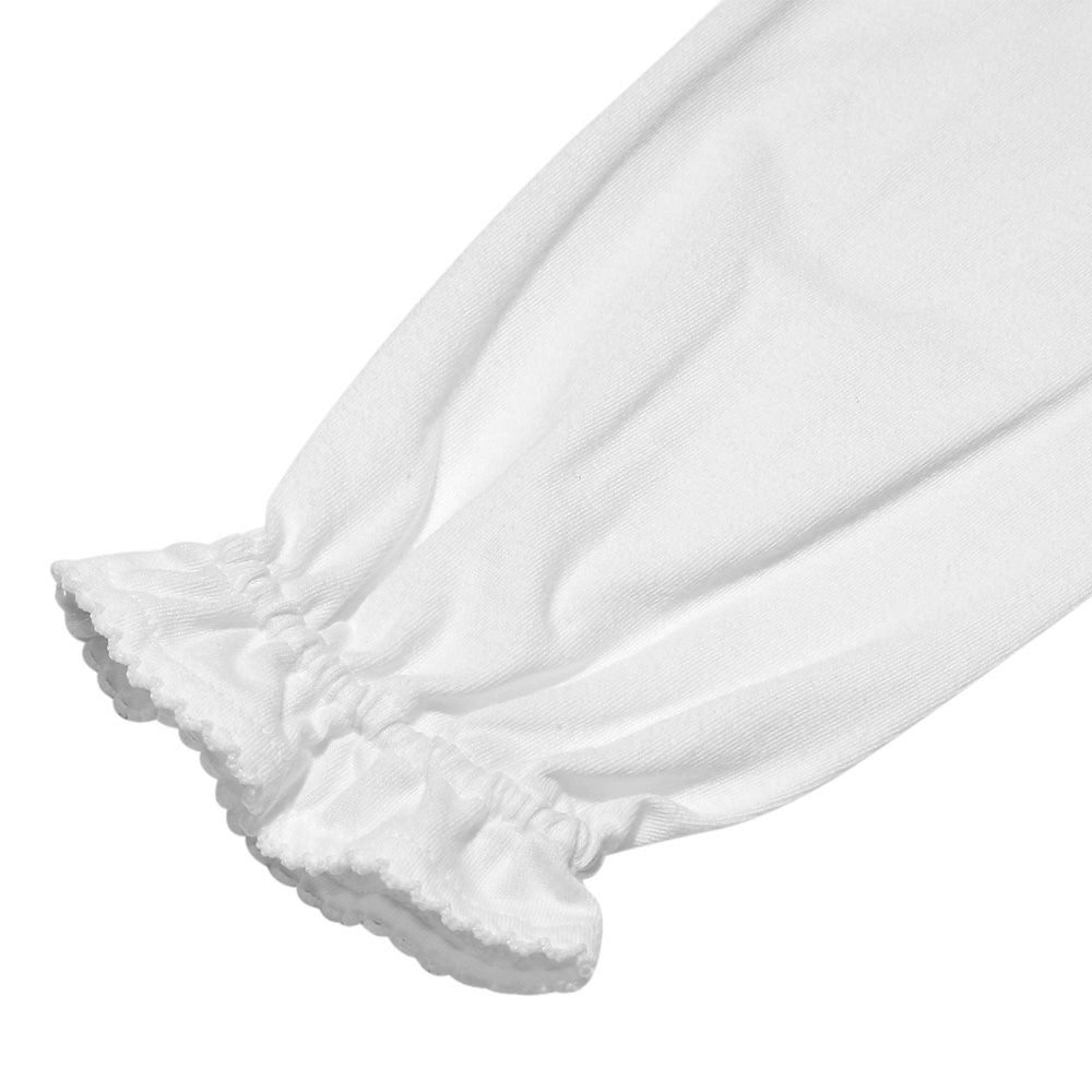 Children's clothing girl 100 % cotton frill blouse white (01) Design point 2