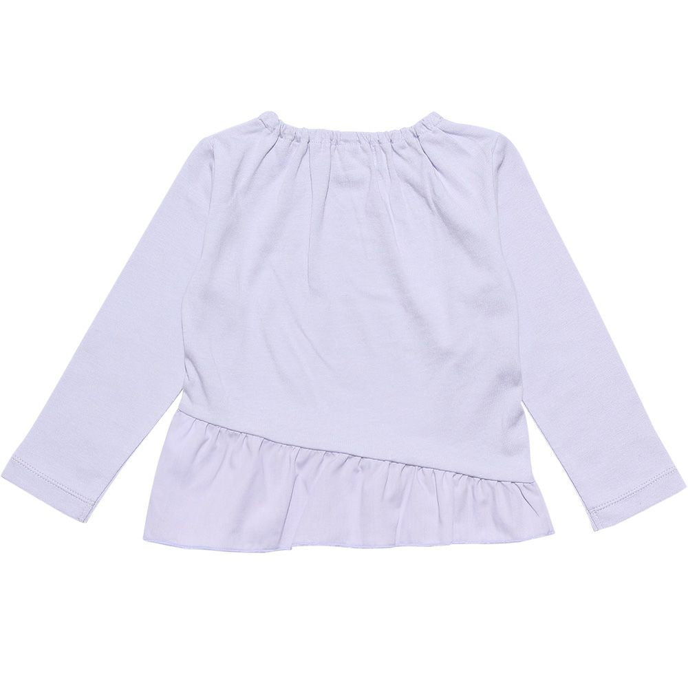 Baby size 100 % cotton hem asymmetric T -shirt Purple back