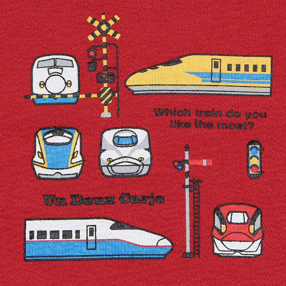 Children's clothing boy 100 % Cotton Series Series Print Train T -shirt Red (03) Design Point 1