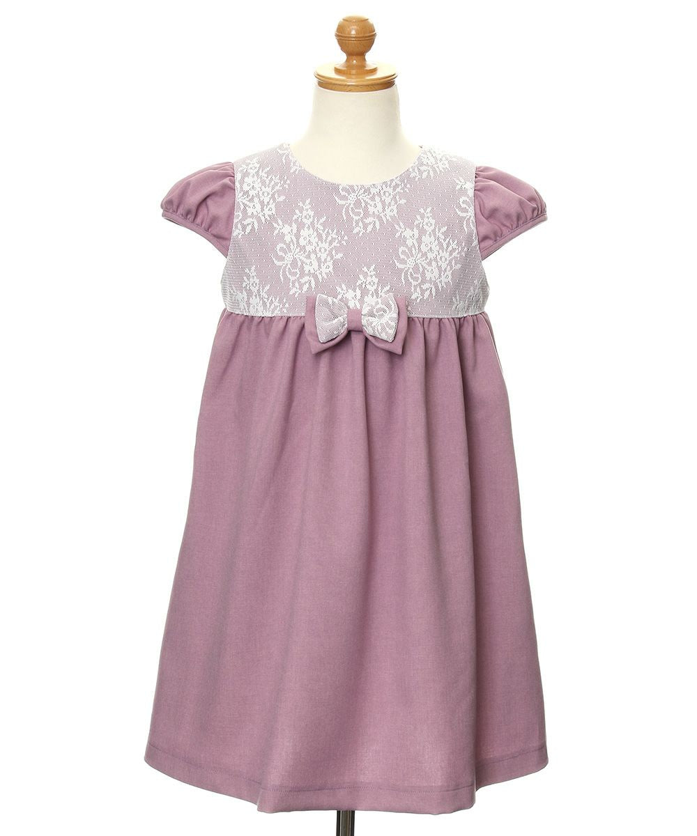 High waist dress with lace ribbon made in Japan Pink torso