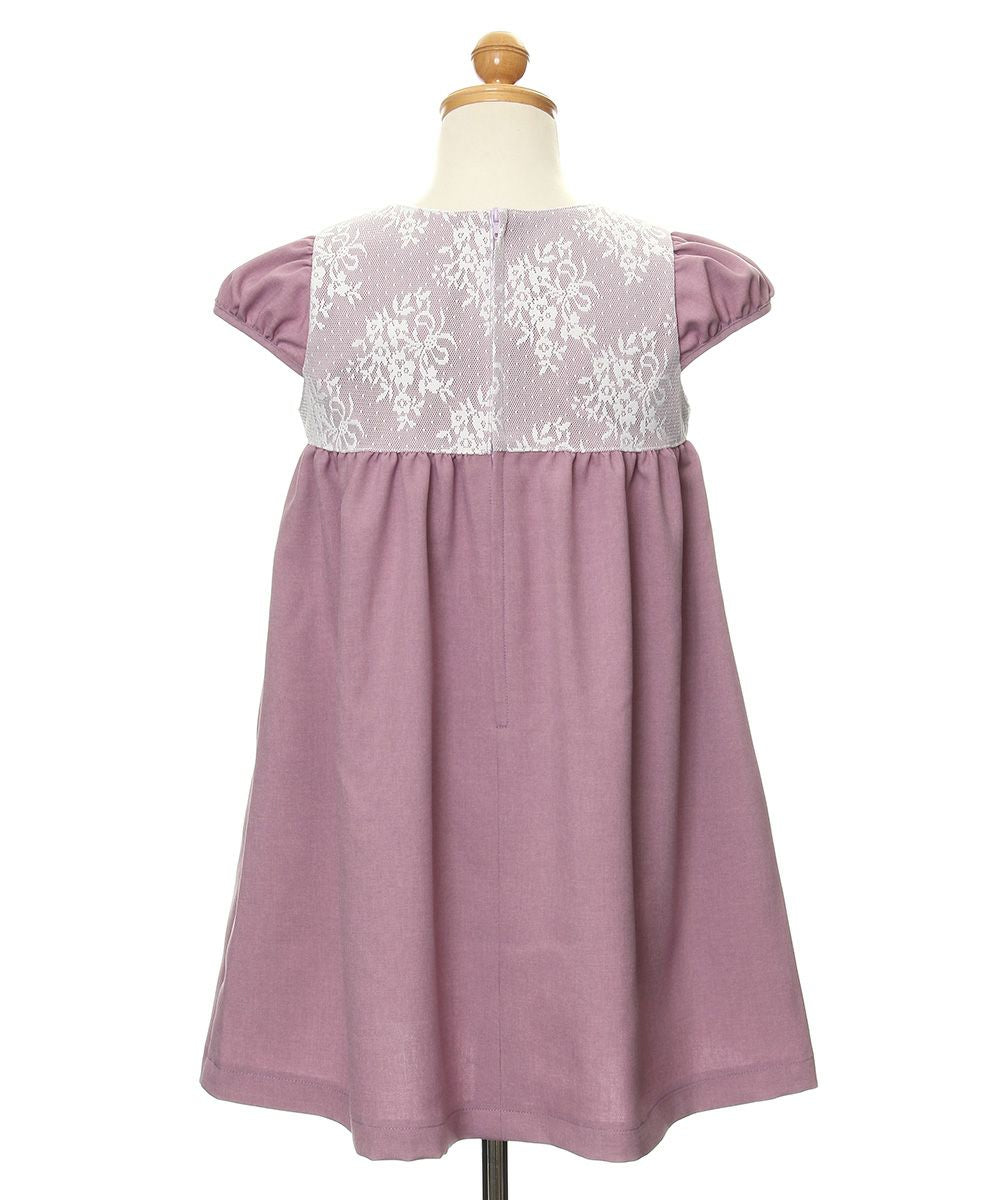 High waist dress with lace ribbon made in Japan Pink torso