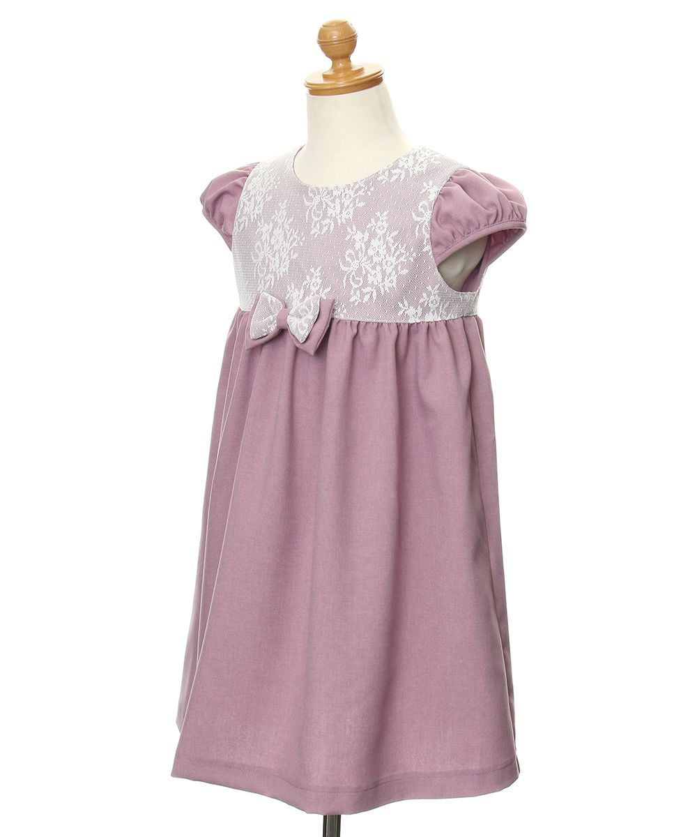 High waist dress with lace ribbon made in Japan Pink torso