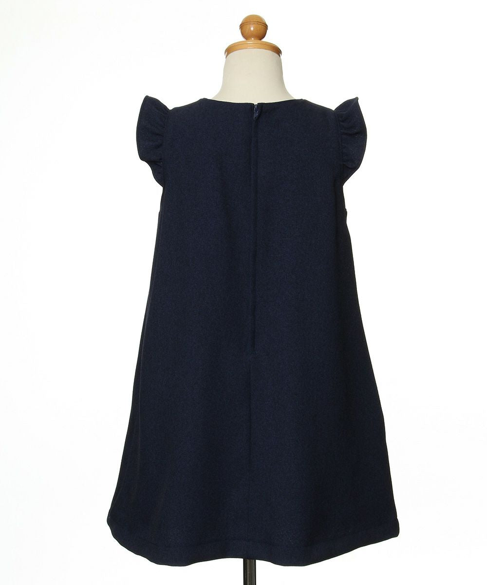 Tack with Japanese frills A line dress Navy torso