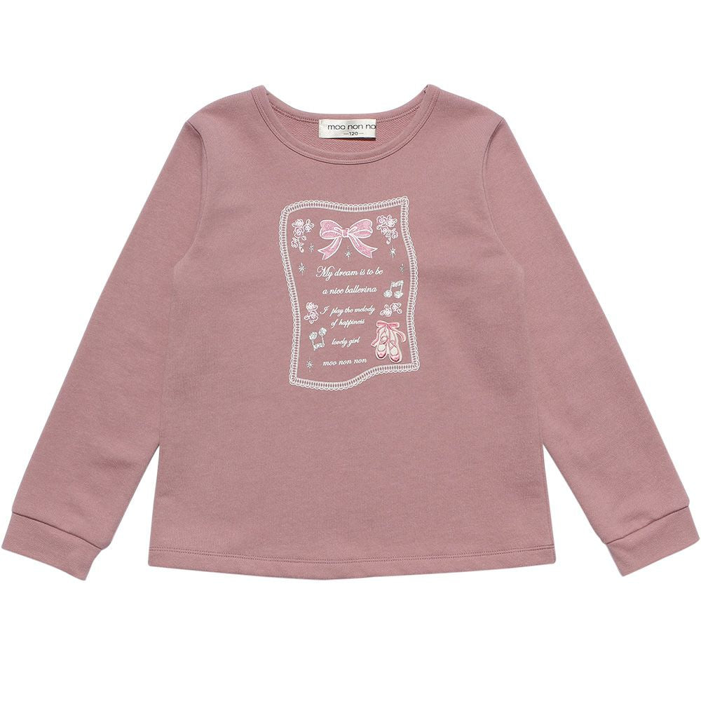 Children's clothing girl ribplet & ballet shoes motif back trainer pink (02) front