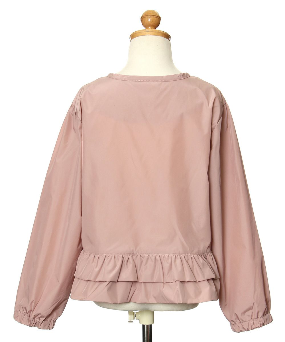 Children's clothing girl back frills and pockets No color zip -up jacket pink (02) torso back