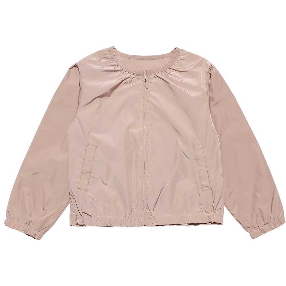 Children's clothing girl back frills and pockets No color zip -up jacket pink (02) front
