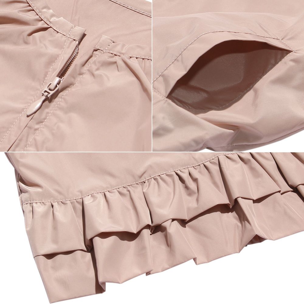 Children's clothing girl back frills and pockets No color zip -up jacket pink (02) Design point 2