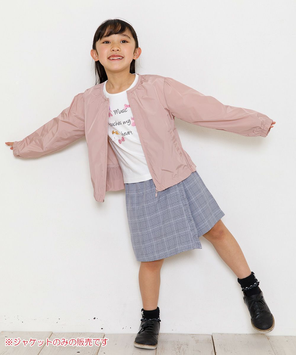 Children's clothing girl back frills and pockets No color zip -up jacket pink (02) model image 1