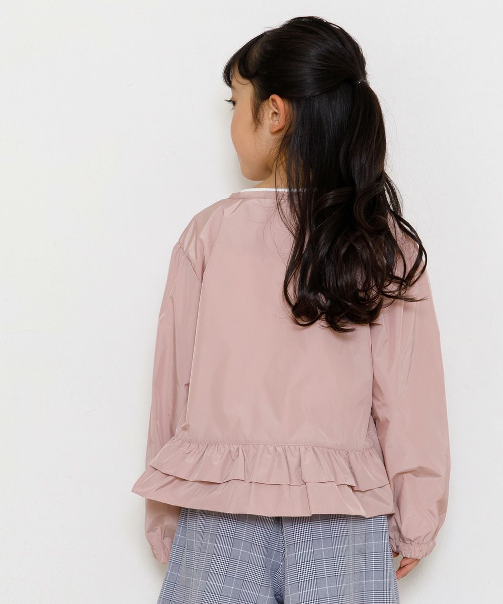 Children's clothing girl back frills and pockets No color zip -up jacket pink (02) model image 2