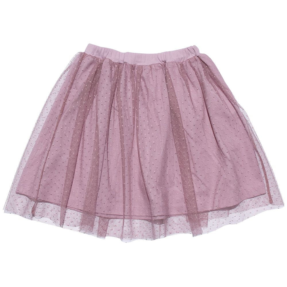 Dot pattern tulle skirt with lining Purple front