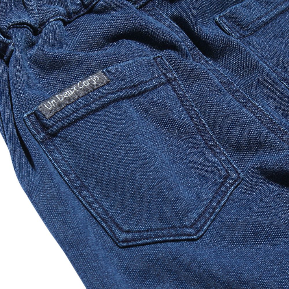 Gender combined full length denim knit pants Blue Design point 1