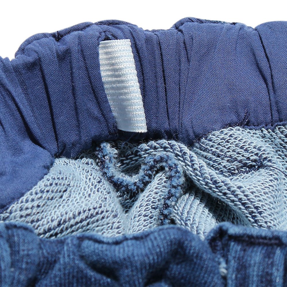 Gender combined full length denim knit pants Blue Design point 2