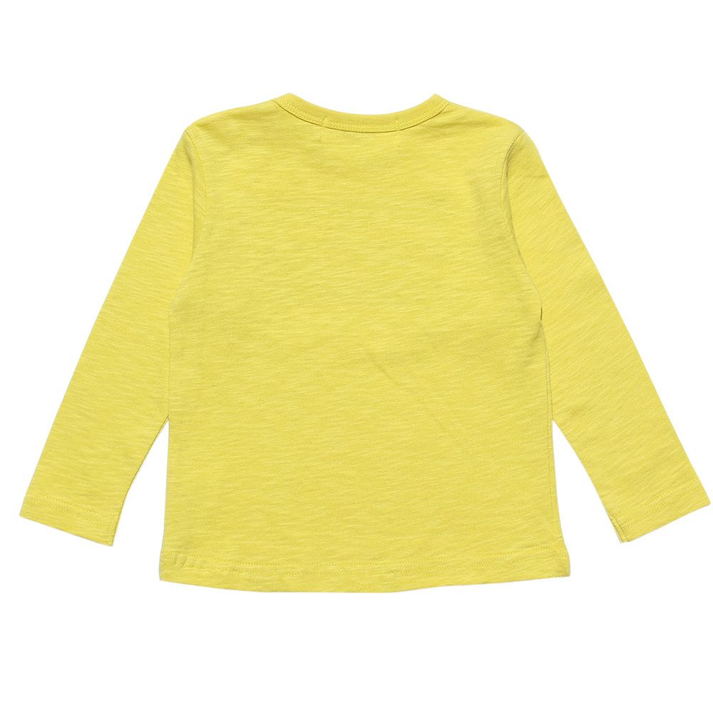 Baby size 100 % cotton vehicle series train print T -shirt Yellow back
