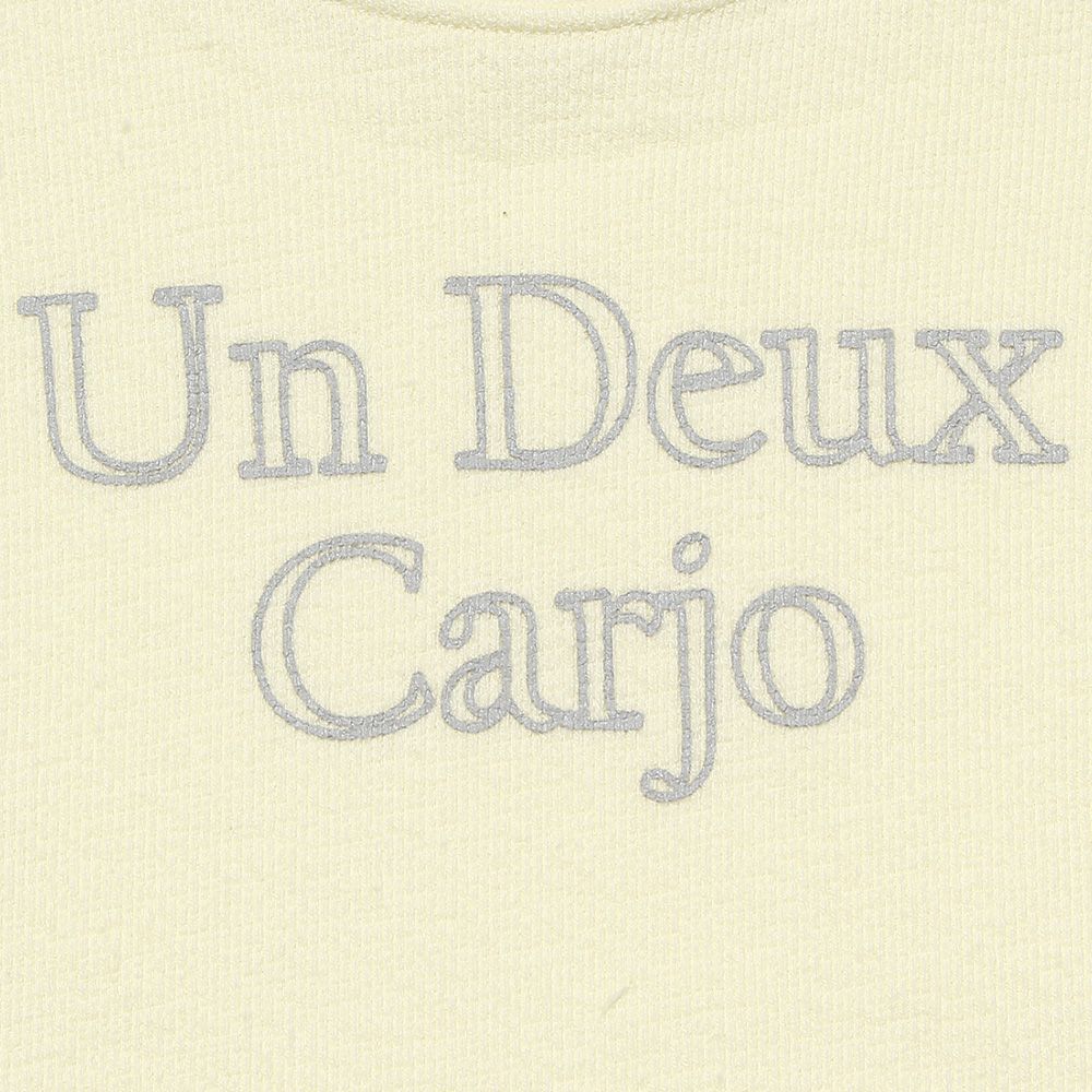 Children's clothing boy 100 % cotton logo print T -shirt Ivory (12) Design point 1