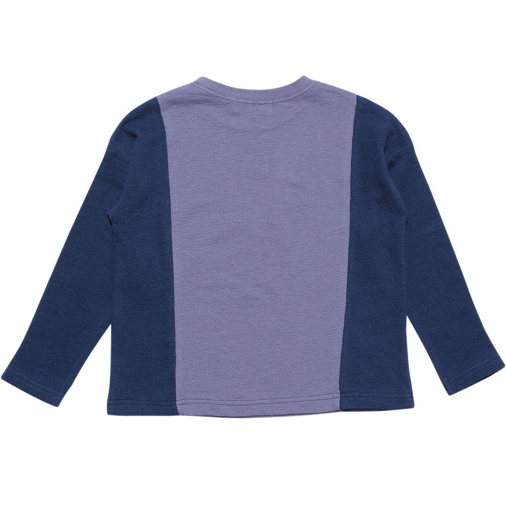 Children's clothing boy 100 % cotton logo print T -shirt purple (91) back