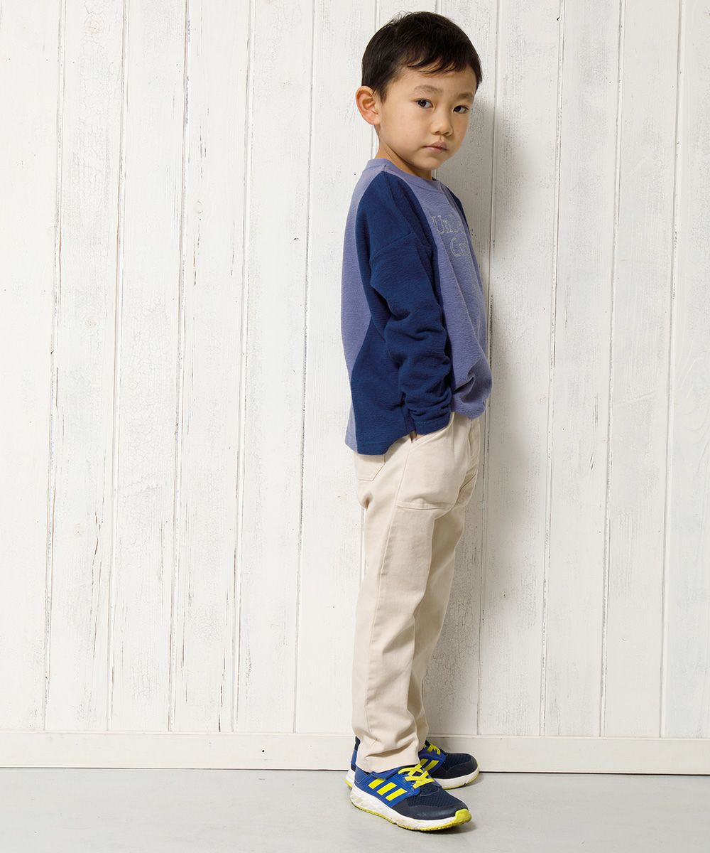 Children's clothing boy 100 % cotton logo print T -shirt purple (91) model image 2