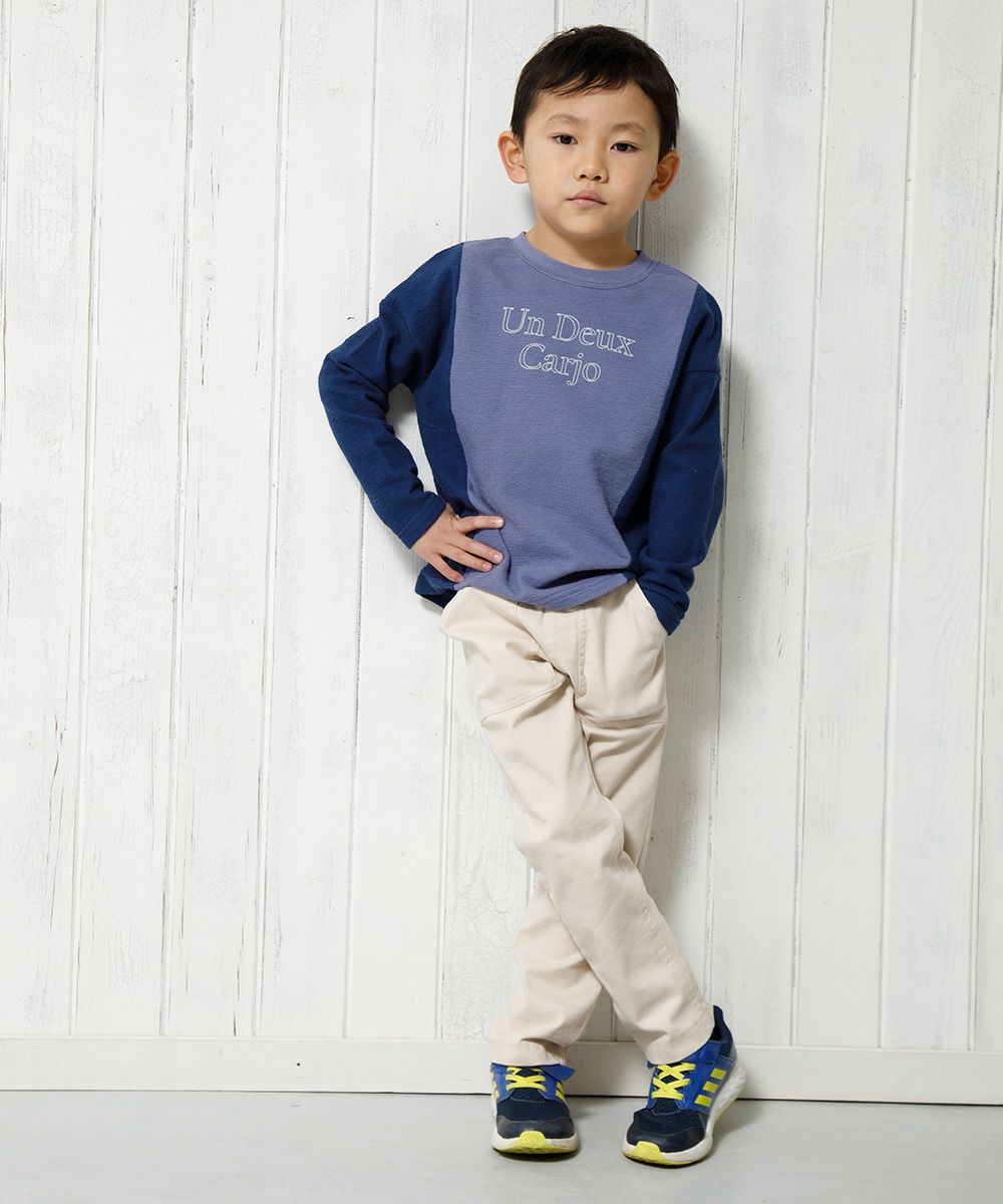 Children's clothing boy 100 % cotton logo print T -shirt purple (91) model image 3