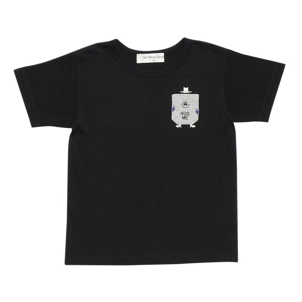 100 % cotton logo & pocket mammothif T -shirt Black front