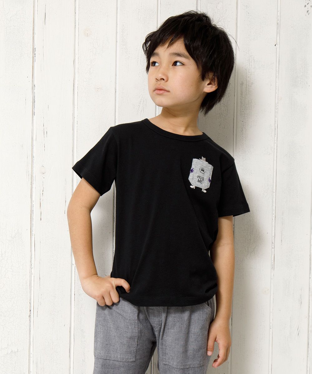 100 % cotton logo & pocket mammothif T -shirt Black model image 2